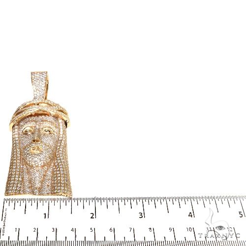 Large 14K Gold Diamond Jesus Pendant 67727 - Image 5