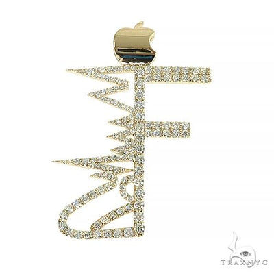 14K Gold Diamond Logo 'F' Pendant 66632 - Image 1