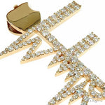 14K Gold Diamond Logo 'F' Pendant 66632 - Image 4