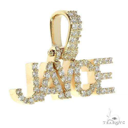 14K Gold Diamond Name Pendant 66633 - Image 2