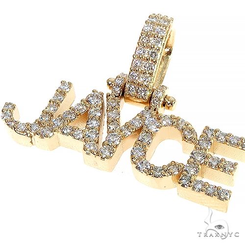 14K Gold Diamond Name Pendant 66633 - Image 4
