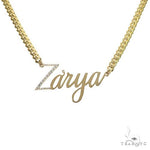 14K Gold Diamond Name Pendant With Miami Cuban Link Chain 66651 - Image 1