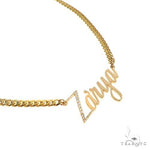 14K Gold Diamond Name Pendant With Miami Cuban Link Chain 66651 - Image 2