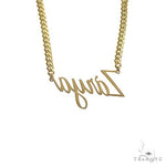 14K Gold Diamond Name Pendant With Miami Cuban Link Chain 66651 - Image 4