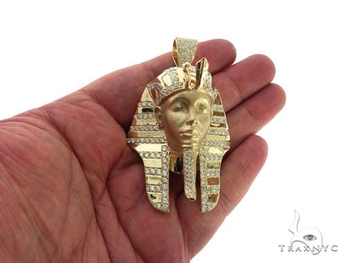 King Tut Diamond Pendant Sandblasted Face 62468 - Image 13