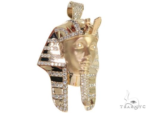 King Tut Diamond Pendant Sandblasted Face 62468 - Image 2