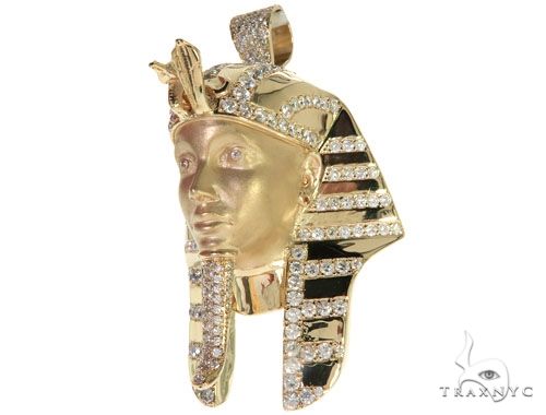 King Tut Diamond Pendant Sandblasted Face 62468 - Image 8