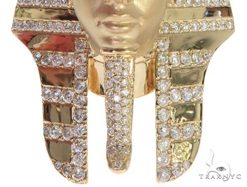 King Tut Diamond Pendant Sandblasted Face 62468 - Image 9