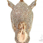 14K Gold Diamond Rhino Pendant 66351 - Image 4