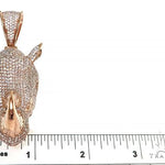 14K Gold Diamond Rhino Pendant 66351 - Image 5