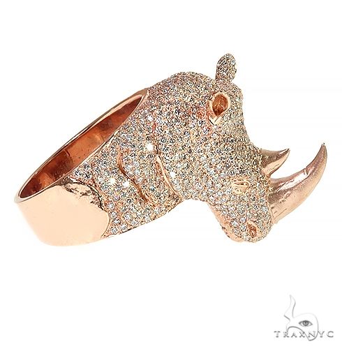 14K Gold Diamond Rhino Ring 66439 - Image 3