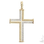 14K Gold Diamond Rope Cross 70222 - Image 3