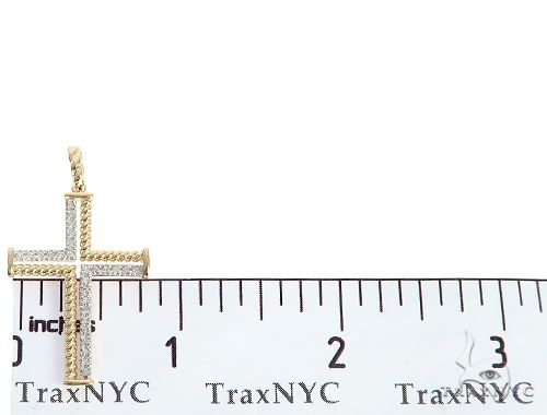 14K Gold Diamond Rope Cross 70222 - Image 8