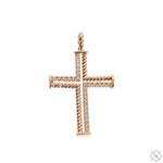 14K Gold Diamond Rope Cross 70222 - Image 1
