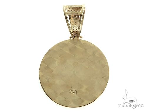 14K Gold Diamond Round Angel Pendant 66326 - Image 3
