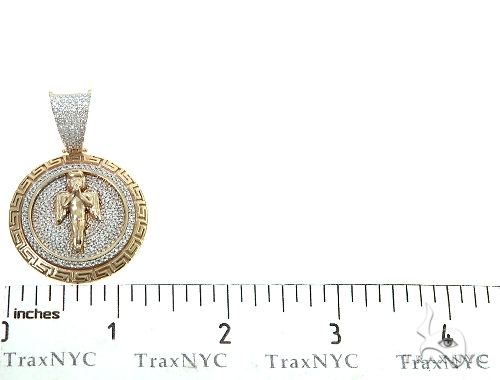 14K Gold Diamond Round Angel Pendant 66326 - Image 5