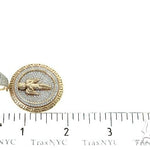 14K Gold Diamond Round Angel Pendant 66326 - Image 6