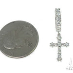14K Gold Diamond Single Cross Earrings 66195 - Image 4