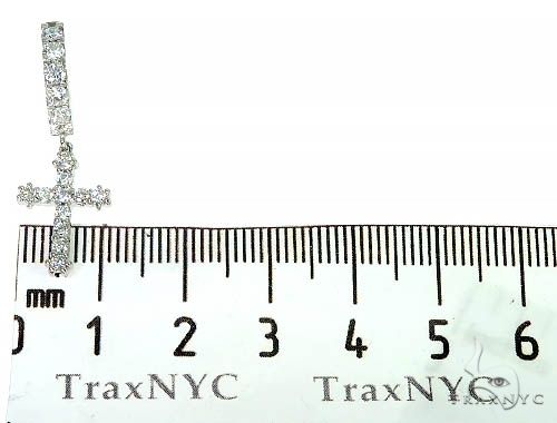 14K Gold Diamond Single Cross Earrings 66195 - Image 5