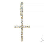14K Gold Diamond Single Cross Earrings  66197 - Image 1