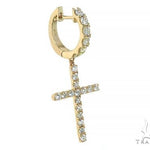 14K Gold Diamond Single Cross Earrings  66197 - Image 2