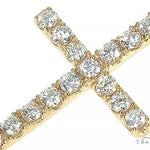 14K Gold Diamond Single Cross Earrings  66197 - Image 4