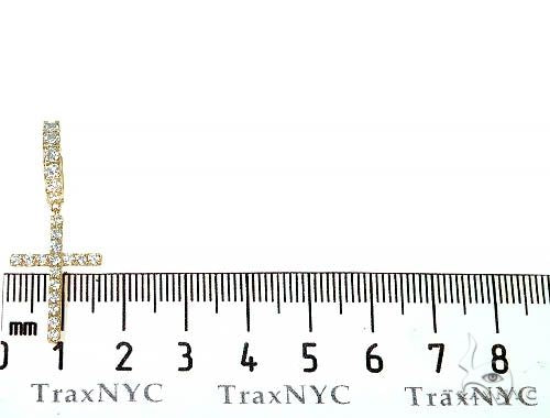 14K Gold Diamond Single Cross Earrings  66197 - Image 6