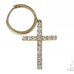 14K Gold Diamond Single Cross Earrings 66196 - Image 2