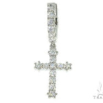 14K Gold Diamond Single Cross Earrings 66198 - Image 1