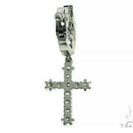 14K Gold Diamond Single Cross Earrings 66198 - Image 3