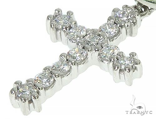 14K Gold Diamond Single Cross Earrings 66198 - Image 4