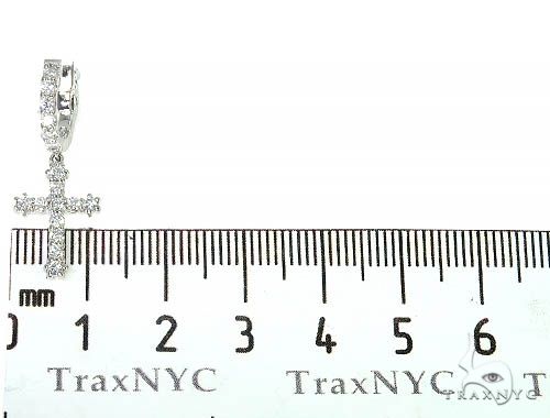 14K Gold Diamond Single Cross Earrings 66198 - Image 6