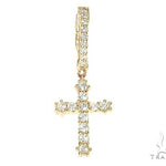 14K Gold Diamond Single Cross Earrings 66199 - Image 1