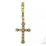 14K Gold Diamond Single Cross Earrings 66199 - Image 3
