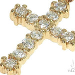 14K Gold Diamond Single Cross Earrings 66199 - Image 4