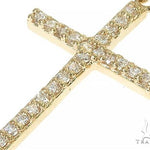 14K Gold Diamond Single Cross Earrings 66200 - Image 4