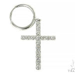 14K Gold Diamond Single Cross Earrings 66201 - Image 1