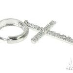 14K Gold Diamond Single Cross Earrings 66201 - Image 2