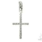 14K Gold Diamond Single Cross Earrings 66201 - Image 3