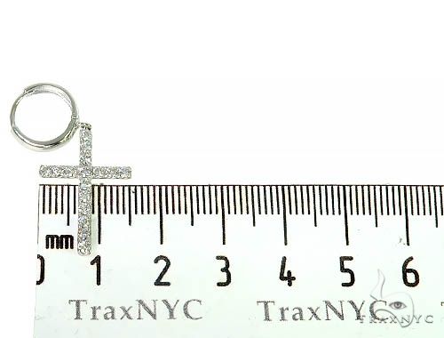 14K Gold Diamond Single Cross Earrings 66201 - Image 6