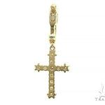 14K Gold Diamond Single Cross Earrings 66202 - Image 3