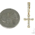 14K Gold Diamond Single Cross Earrings 66202 - Image 5