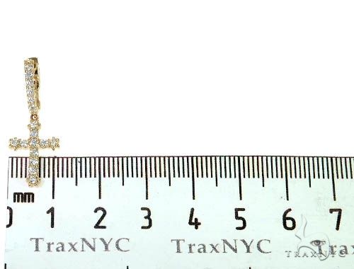 14K Gold Diamond Single Cross Earrings 66202 - Image 6