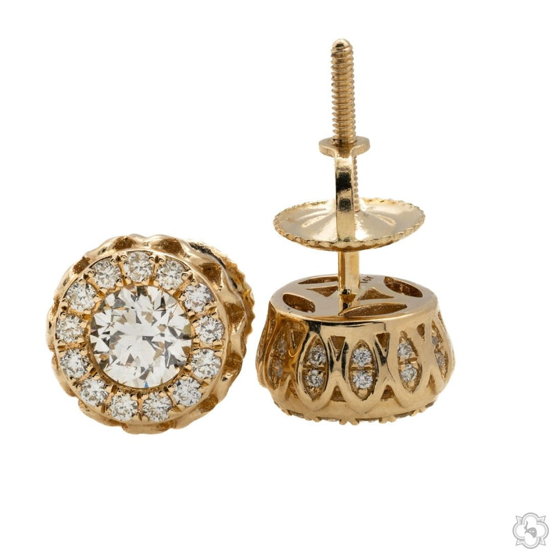 14K Gold Diamond Stud Earrings 65824 - Image 4
