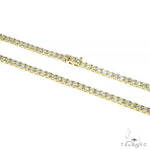 14K Gold Diamond Tennis Chain Necklace 22 Inches 3mm 66473 - Image 2