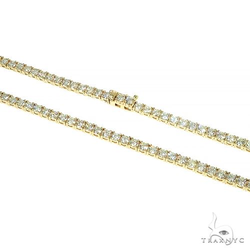 14K Gold Diamond Tennis Chain Necklace 22 Inches 3mm 66473 - Image 2