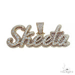 14K Gold Double Layer Diamond Name Pendant 66630 - Image 1