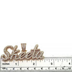 14K Gold Double Layer Diamond Name Pendant 66630 - Image 5