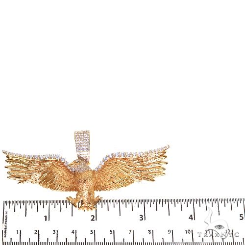 14K Gold Eagle Diamond Pendant 67785 - Image 5