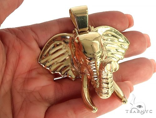 14K Gold Elephant Pendant 66356 - Image 5